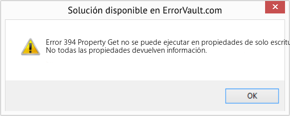 Fix Property Get no se puede ejecutar en propiedades de solo escritura (Error Code 394)