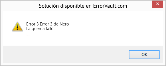 Fix Error 3 de Nero (Error Code 3)