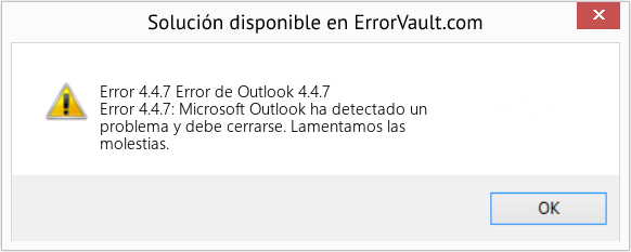 Fix Error de Outlook 4.4.7 (Error Code 4.4.7)