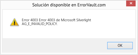 Fix Error 4003 de Microsoft Silverlight (Error Code 4003)