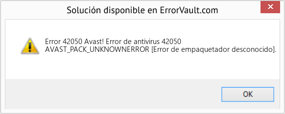 Fix Avast! Error de antivirus 42050 (Error Code 42050)