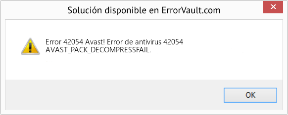 Fix Avast! Error de antivirus 42054 (Error Code 42054)