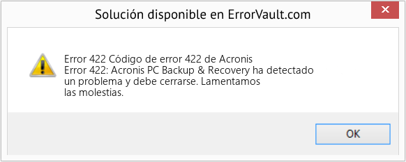 Fix Código de error 422 de Acronis (Error Code 422)