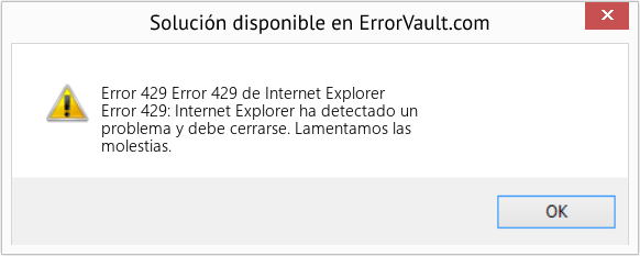 Descargar la herramienta de reparación de errores <?php echo $number; ?> (Error 429 de Internet Explorer) Fix Error 429 de Internet Explorer (Error Code 429)