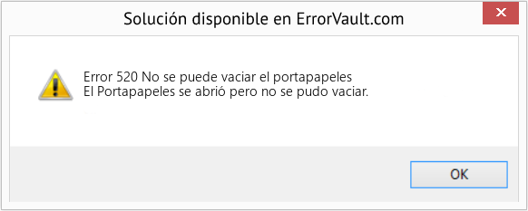 Fix No se puede vaciar el portapapeles (Error Code 520)