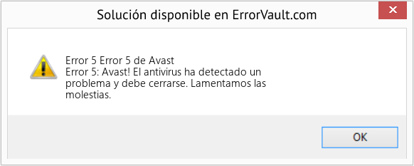 Fix Error 5 de Avast (Error Code 5)