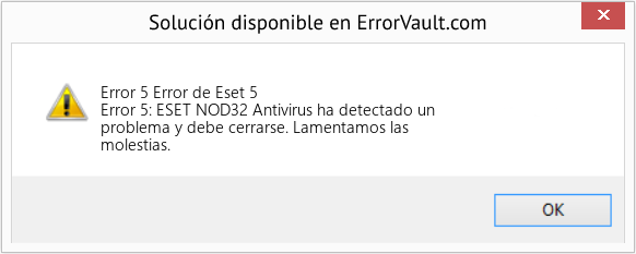 Fix Error de Eset 5 (Error Code 5)