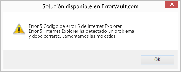 Fix Código de error 5 de Internet Explorer (Error Code 5)