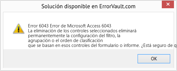 Fix Error de Microsoft Access 6043 (Error Code 6043)