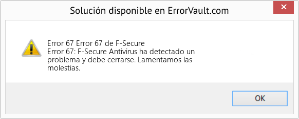 Fix Error 67 de F-Secure (Error Code 67)