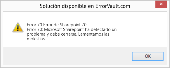 Fix Error de Sharepoint 70 (Error Code 70)