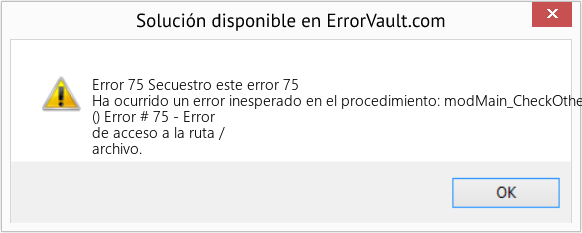 Fix Secuestro este error 75 (Error Code 75)