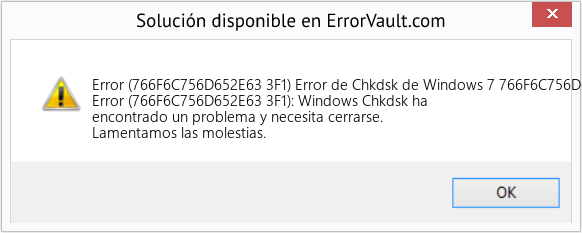 Fix Error de Chkdsk de Windows 7 766F6C756D652E63 3F1 (Error Code (766F6C756D652E63 3F1))