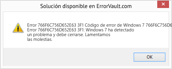 Fix Código de error de Windows 7 766F6C756D652E63 3F1 (Error Code 766F6C756D652E63 3F1)