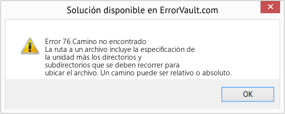 Fix Camino no encontrado (Error Code 76)