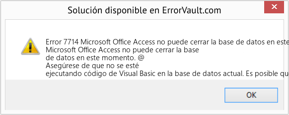 Fix Microsoft Office Access no puede cerrar la base de datos en este momento (Error Code 7714)