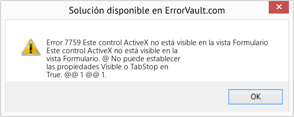 Fix Este control ActiveX no está visible en la vista Formulario (Error Code 7759)