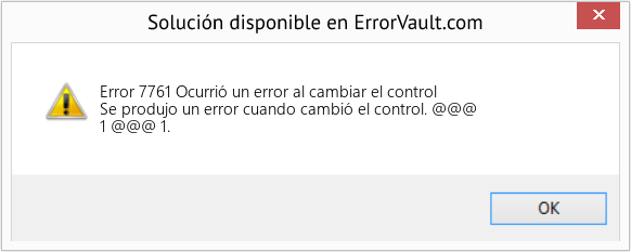 Fix Ocurrió un error al cambiar el control (Error Code 7761)