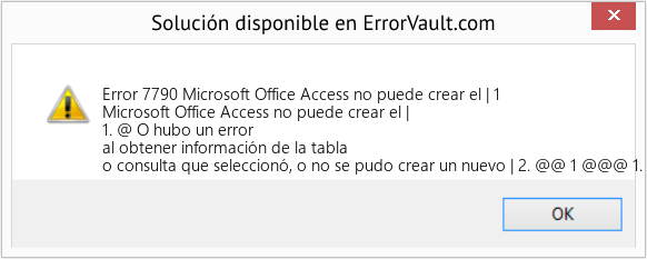 Fix Microsoft Office Access no puede crear el | 1 (Error Code 7790)