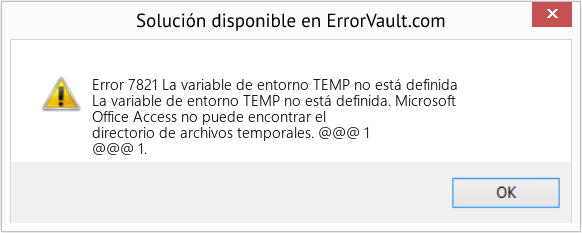 Fix La variable de entorno TEMP no está definida (Error Code 7821)
