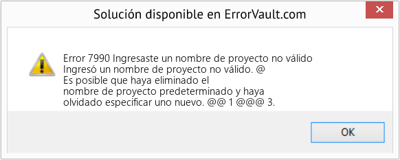 Descargar la herramienta de reparación de errores <?php echo $number; ?> (Ingresaste un nombre de proyecto no válido) Fix Ingresaste un nombre de proyecto no válido (Error Code 7990)