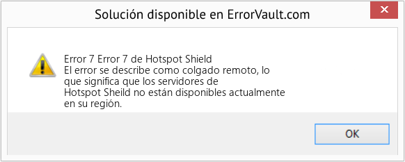 Fix Error 7 de Hotspot Shield (Error Code 7)