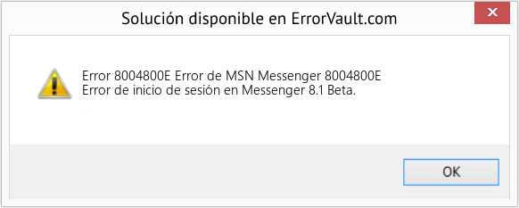 Fix Error de MSN Messenger 8004800E (Error Code 8004800E)
