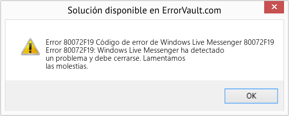 Fix Código de error de Windows Live Messenger 80072F19 (Error Code 80072F19)