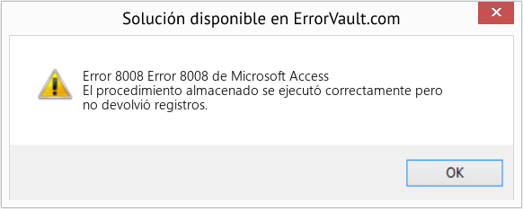 Fix Error 8008 de Microsoft Access (Error Code 8008)
