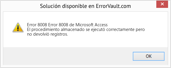 Descargar la herramienta de reparación de errores <?php echo $number; ?> (Error 8008 de Microsoft Access) Fix Error 8008 de Microsoft Access (Error Code 8008)