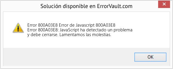Fix Error de Javascript 800A03E8 (Error Code 800A03E8)