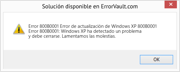 Fix Error de actualización de Windows XP 800B0001 (Error Code 800B0001)