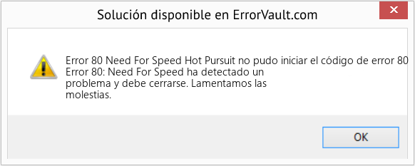 Fix Need For Speed ​​Hot Pursuit no pudo iniciar el código de error 80 (Error Code 80)