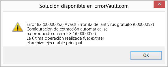 Fix Avast! Error 82 del antivirus gratuito (00000052) (Error Code 82 (00000052))