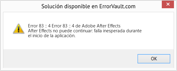 Fix Error 83 :: 4 de Adobe After Effects (Error Code 83 :: 4)