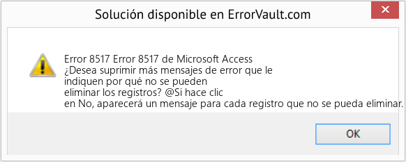 Fix Error 8517 de Microsoft Access (Error Code 8517)