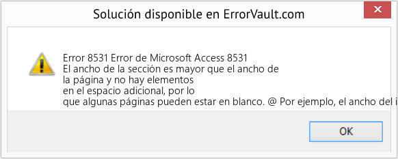 Fix Error de Microsoft Access 8531 (Error Code 8531)
