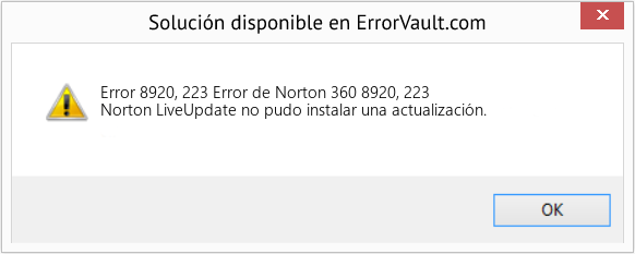 Fix Error de Norton 360 8920, 223 (Error Code 8920, 223)