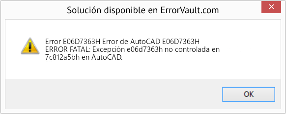 Fix Error de AutoCAD E06D7363H (Error Code E06D7363H)