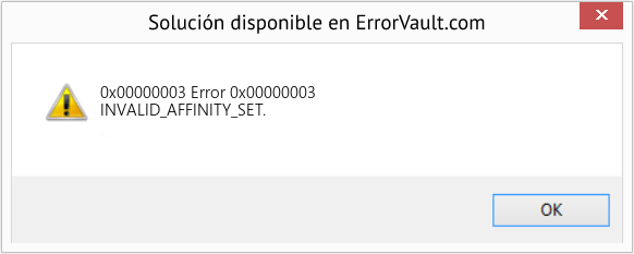 Fix Error 0x00000003 (Error 0x00000003)