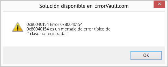 Fix Error 0x80040154 (Error 0x80040154)