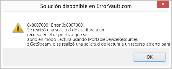 Fix Error 0x80070001 (Error 0x80070001)