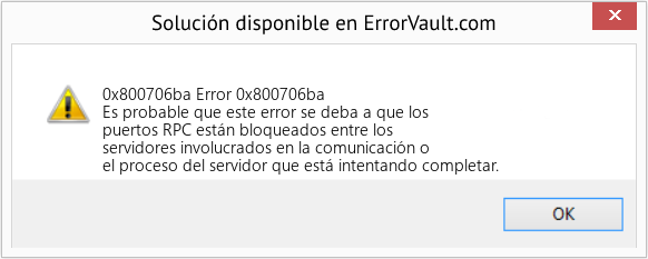 Fix Error 0x800706ba (Error 0x800706ba)