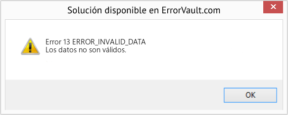 Fix ERROR_INVALID_DATA (Error Error 13)