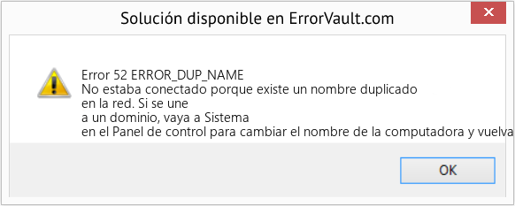 Fix ERROR_DUP_NAME (Error Error 52)