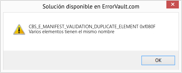Fix 0xf080F (Error CBS_E_MANIFEST_VALIDATION_DUPLICATE_ELEMENT)