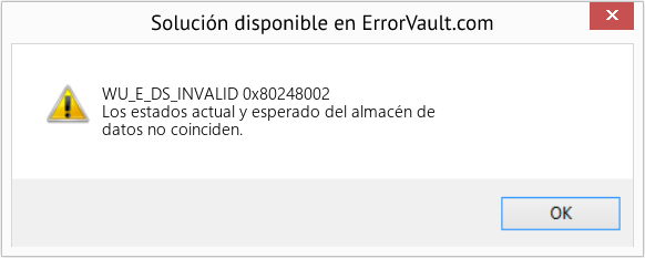 Fix 0x80248002 (Error WU_E_DS_INVALID)