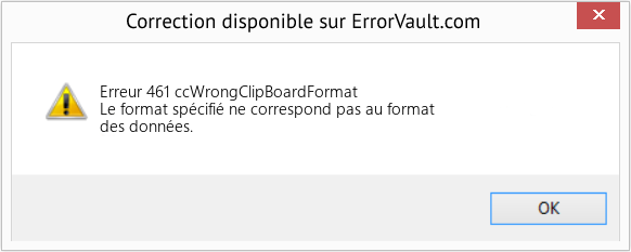 Fix ccWrongClipBoardFormat (Error Erreur 461)
