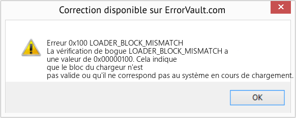 Fix LOADER_BLOCK_MISMATCH (Error Erreur 0x100)