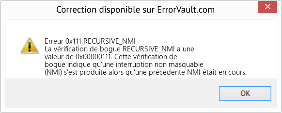 Fix RECURSIVE_NMI (Error Erreur 0x111)